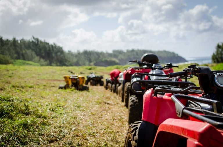 A line of ATVs ready to ride