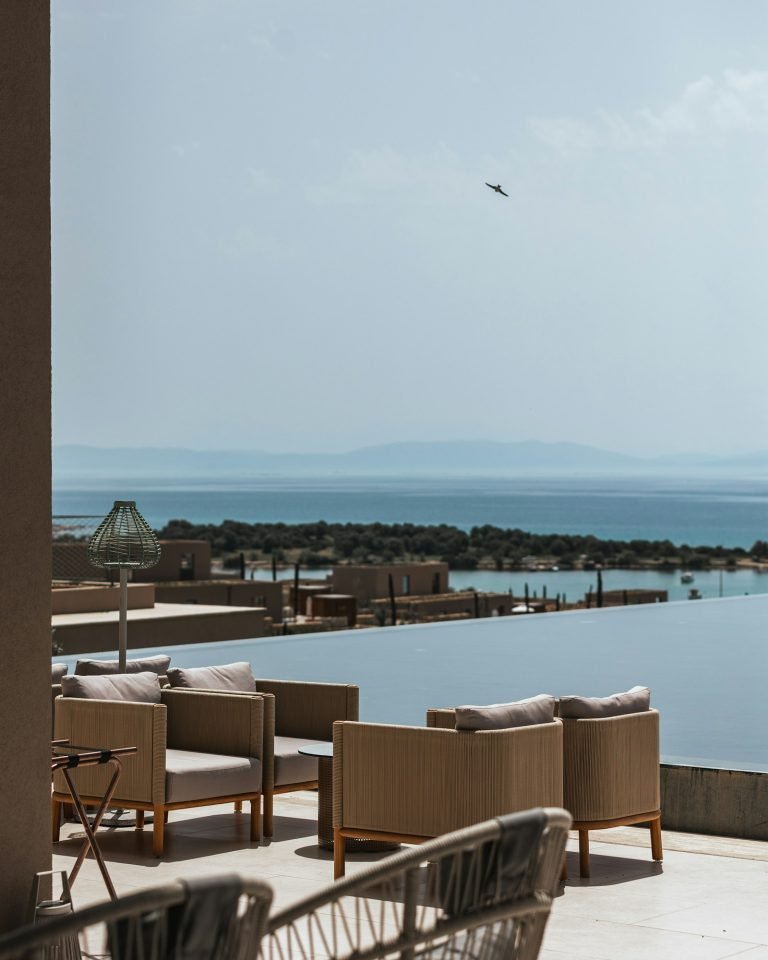 Infinity pool lounge overlooking the sea