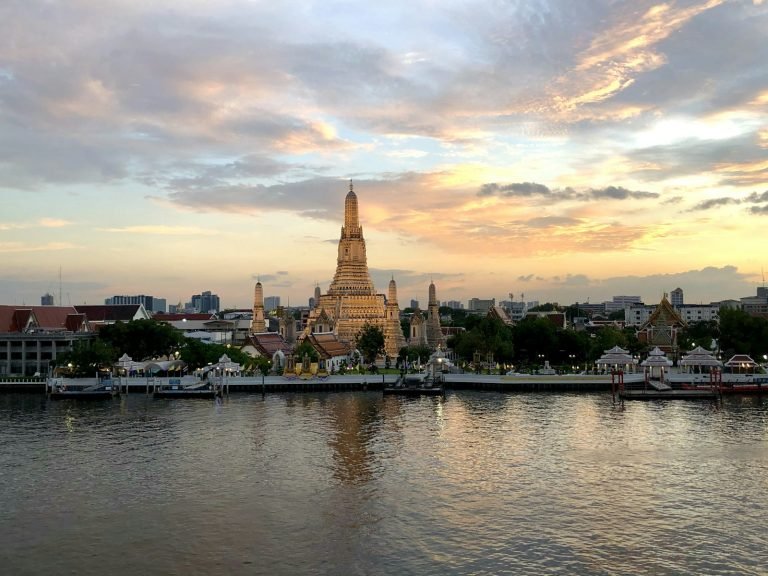 Bangkok skyline across the river