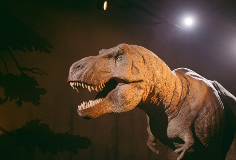 Dinosaur with its mouth open