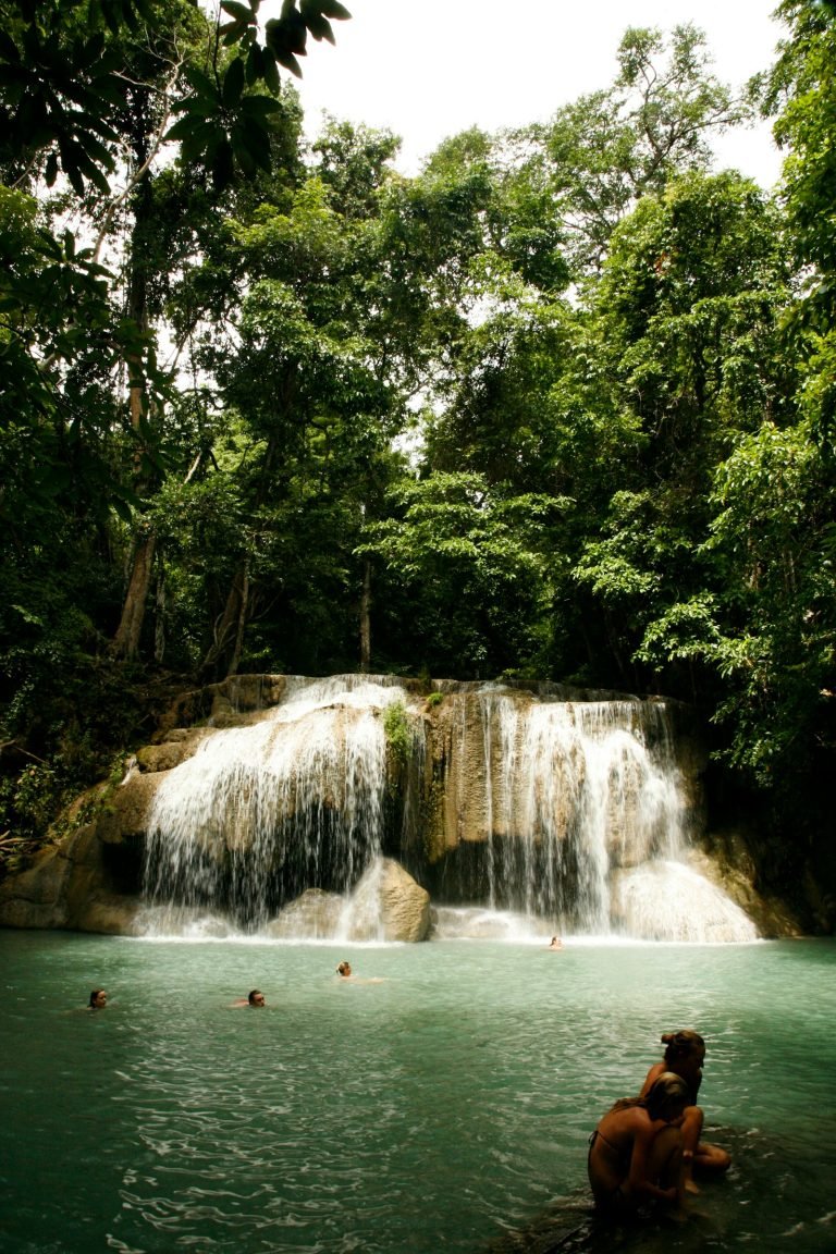Erawan waterfall in the jungle