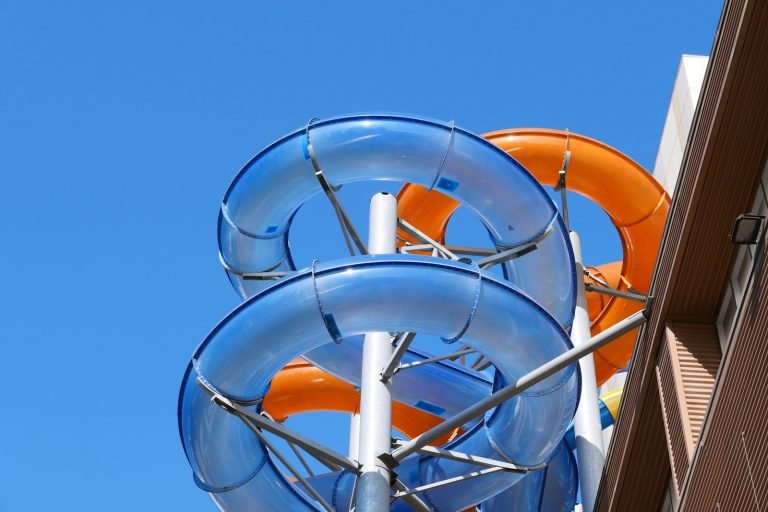 Ferris wheel under a blue sky