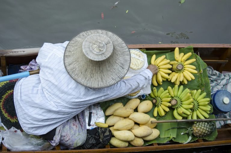 Fruit seller in a boat
