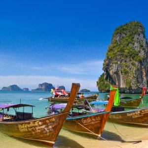 Wooden longtail boats