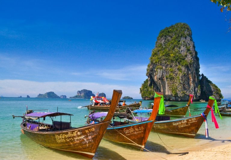 Wooden longtail boats