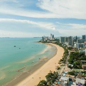 Aerial view of Pattaya by the sea