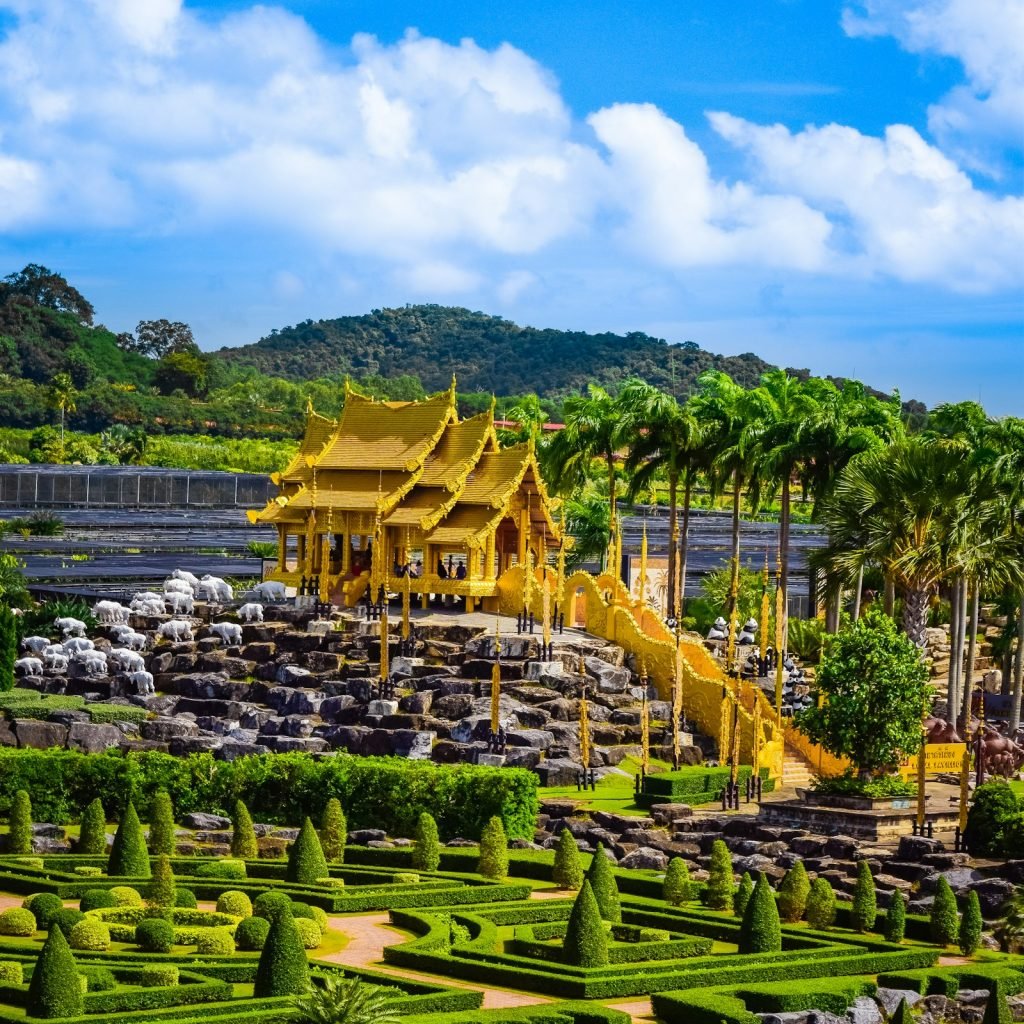 Landscaped tropical garden